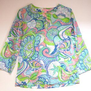 LILLY PULITZER "Amelia Island" Cotton Tunic Top